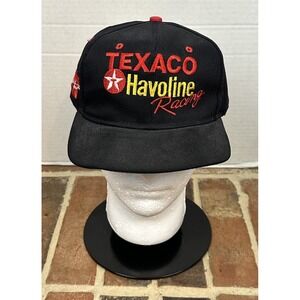 VTG 90s NASCAR Texaco Havoline Racing Snapback Hat Black Red Ernie Irvan #28